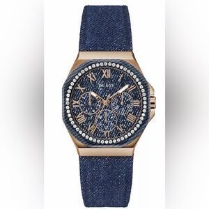 GUESS Women's Multi-Function Blue Denim Watch 36mm